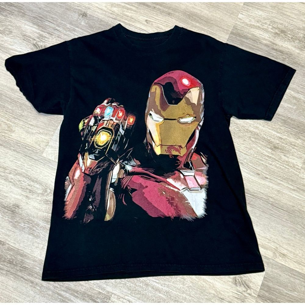 2019 Marvel Avengers Endgame Iron Man Infinity Gautlet Movie Promo Tee Shirt Med